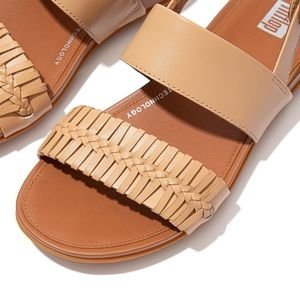 NEW in Box FitFlop Gracie Wrapped Weave Backstrap Comfort Sandals Blush Nude Tan